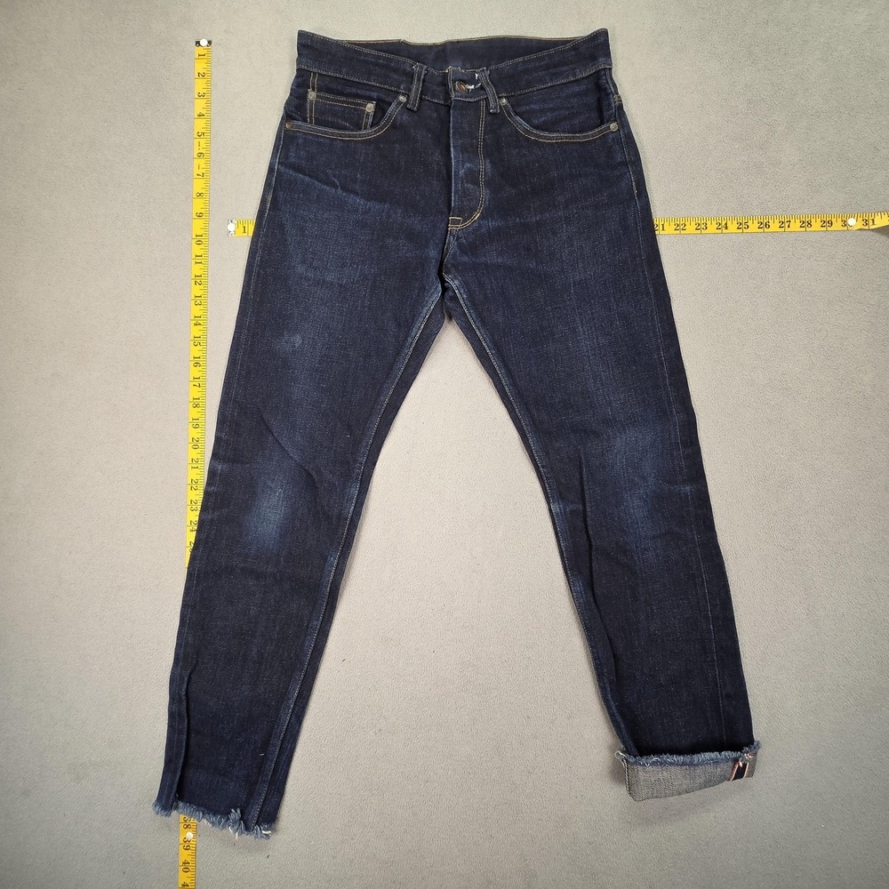 Railcar Jeans Mens Selvedge Slim Tapered Raw Hem Made USA Spike X034‎ Fits 29x28
